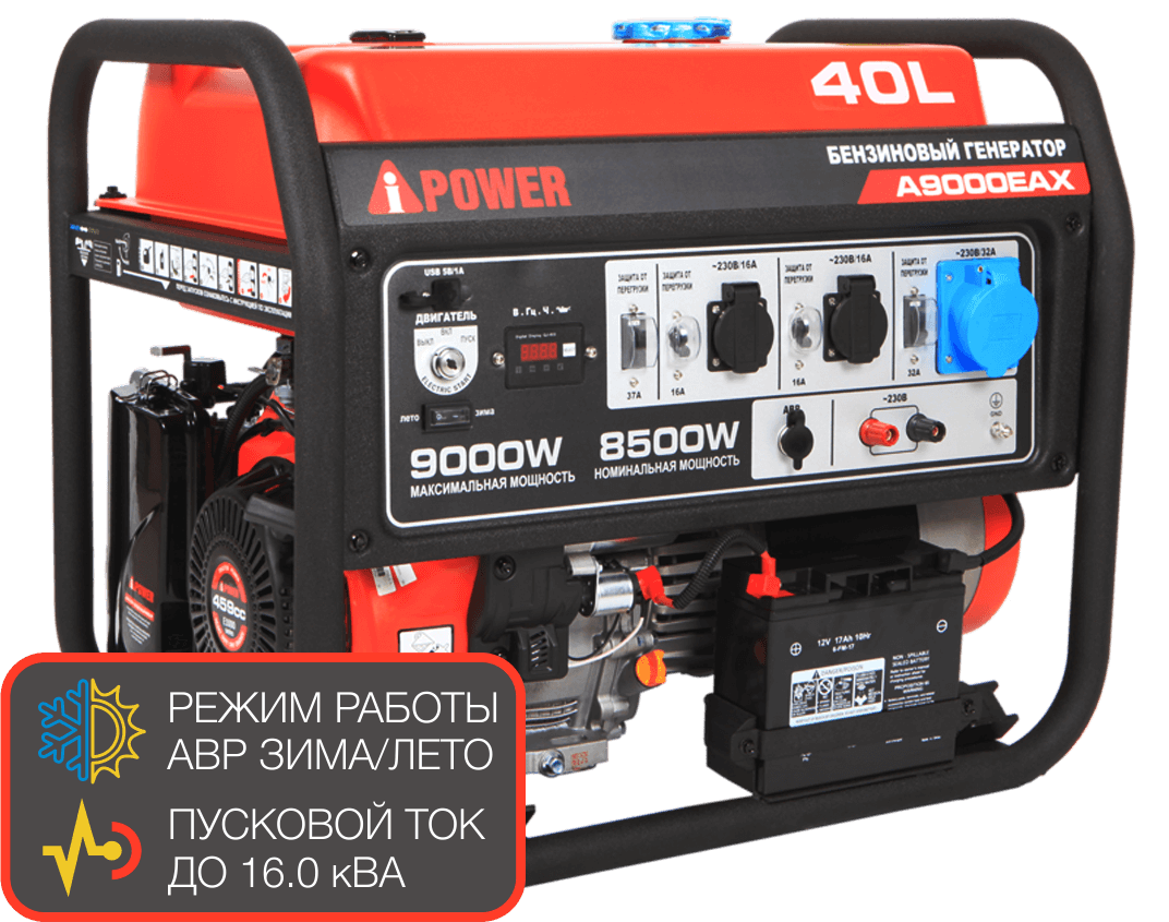Бензиновая электростанция Бензогенератор A-iPower A9000EAX