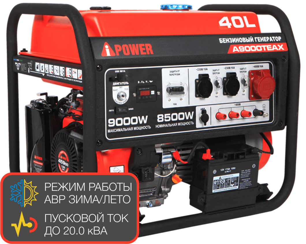 Бензиновая электростанция Бензогенератор A-iPower A9000TEAX